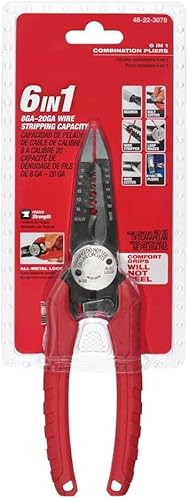 Suitable For Electrician Combination Wire Pliers - Bare Tool, Model #48-22-3079, Red,black