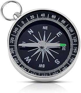 Simple Hiking Compass, Pocket Compass Navigation Walkers Camping Compass, Outdoor Sport Compass, Silver Portable Pocket Compass For Outdoor Camping Hiking Sports Navigation