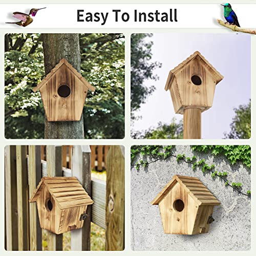 Outdoor Hanging Bird House Outdoor Wooden Bird House Outdoor Wooden Bird House For Cardinals And Bluebirds And Five Houses For Garden And Garden Decoration (One House) #TOP4