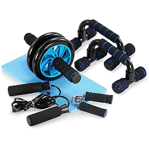 TOMSHOO Bauchroller AB Roller Bauchtrainer Fitnessset für Bauchtraining zu Hause und in Fitnesstudios mit Kniematte Bauchmuskeltraining und Muskelaufbau für Anfänger und Fort­ge­schrit­Tene Cover