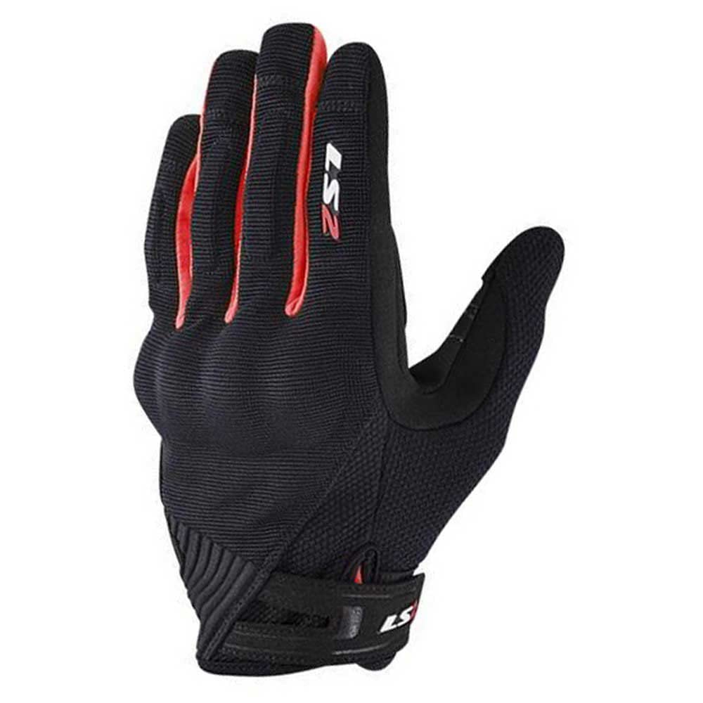 LS2 70011F0132XL - Guantes para moto Dart 2, hombre, negro/rojo, XL