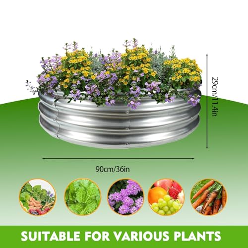 Cama elevada circular de jardín de 90 cm que protege tus plantas contra plagas 3