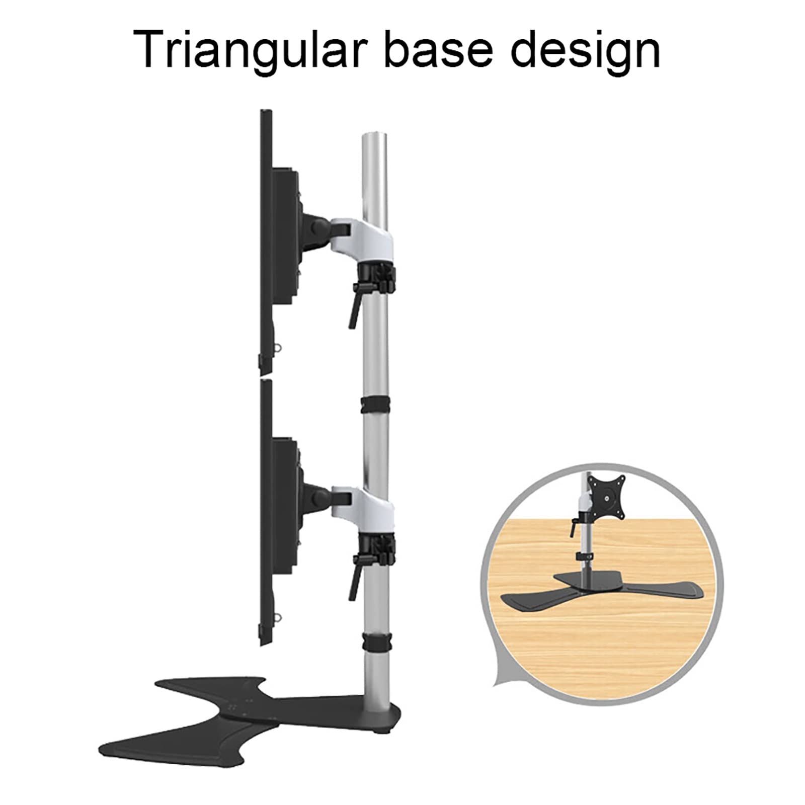 Supporto da Scrivania per Doppio Monitor, Supporto da Scrivania Autoportante Che Supporta 2 Schermi Fino A 8 Kg/17,6 Libbre con Dimensioni di 75X75 Mm O 100X100 Mm