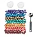 Luropa 140 Pieces Rainbow Colorful Star Shape Sealing Wax Beads with a Wax Melting Spoon and 2 Pieces Candles for Wax Seal Stamp(7 Colors)