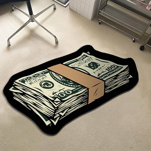 Tapete decorativo con diseño de billete de 100 dólares miniatura 1