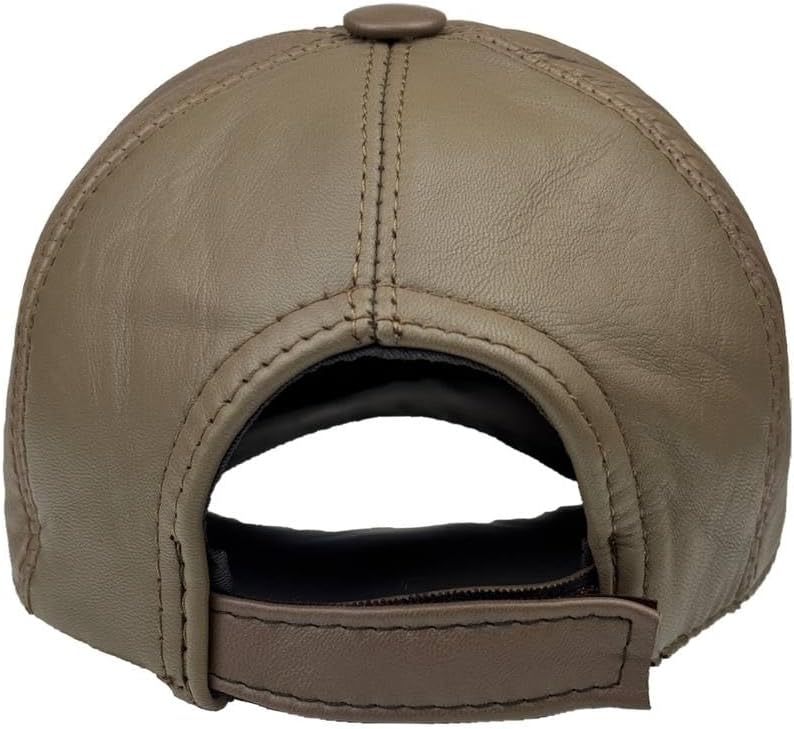 Lukkizara Genuine Leather Unisex Baseball Cap - 100% Lambskin Leather Adjustable Dad Hat