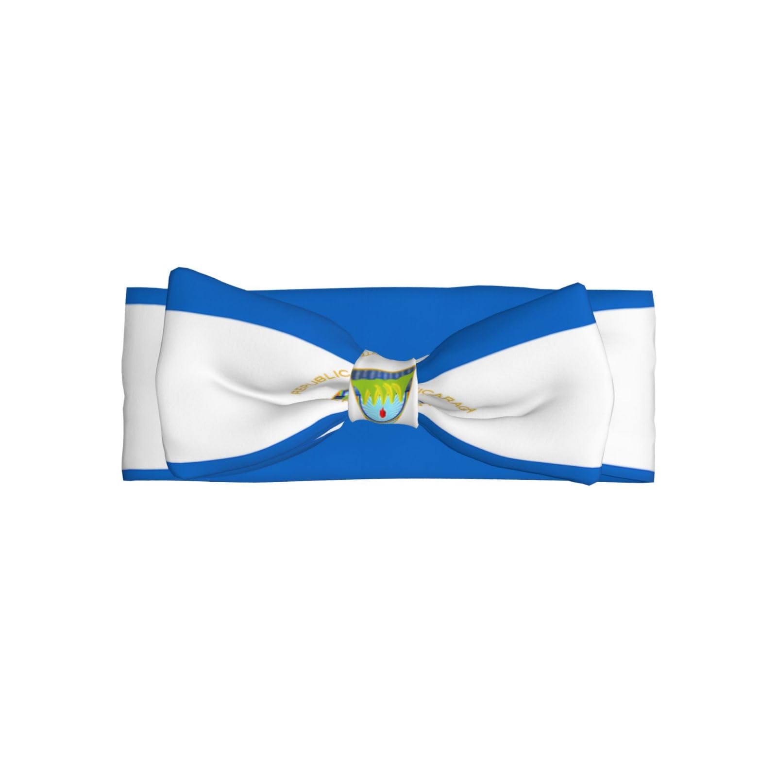 Delicate Flag of Nicaragua Print Baby Bow Headband â€“ Headband for Newborns & Infants with Full Moon Gift Appeal
