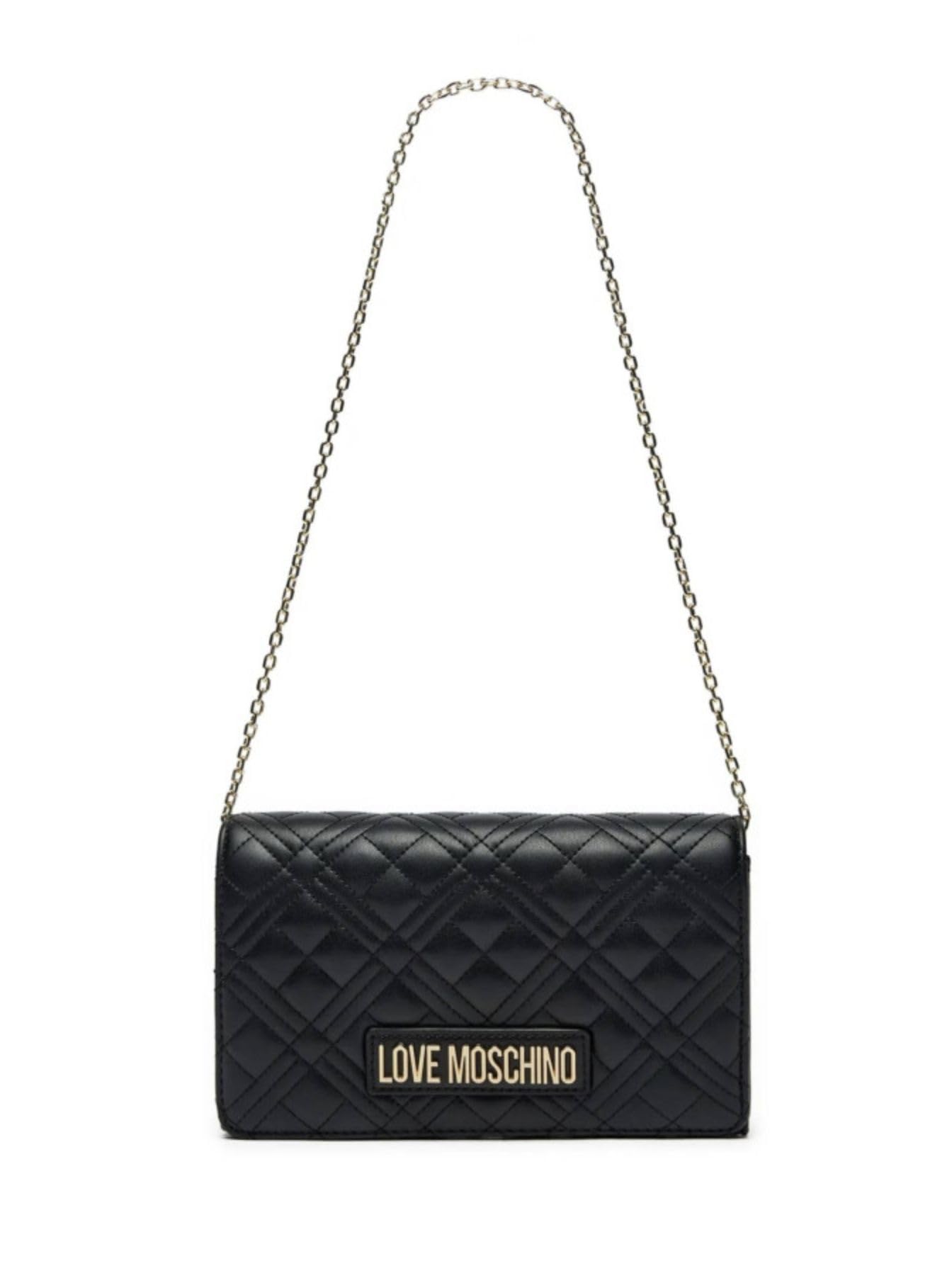 Love Moschino BORSA QUILTED PU NERO+GALV.ORO