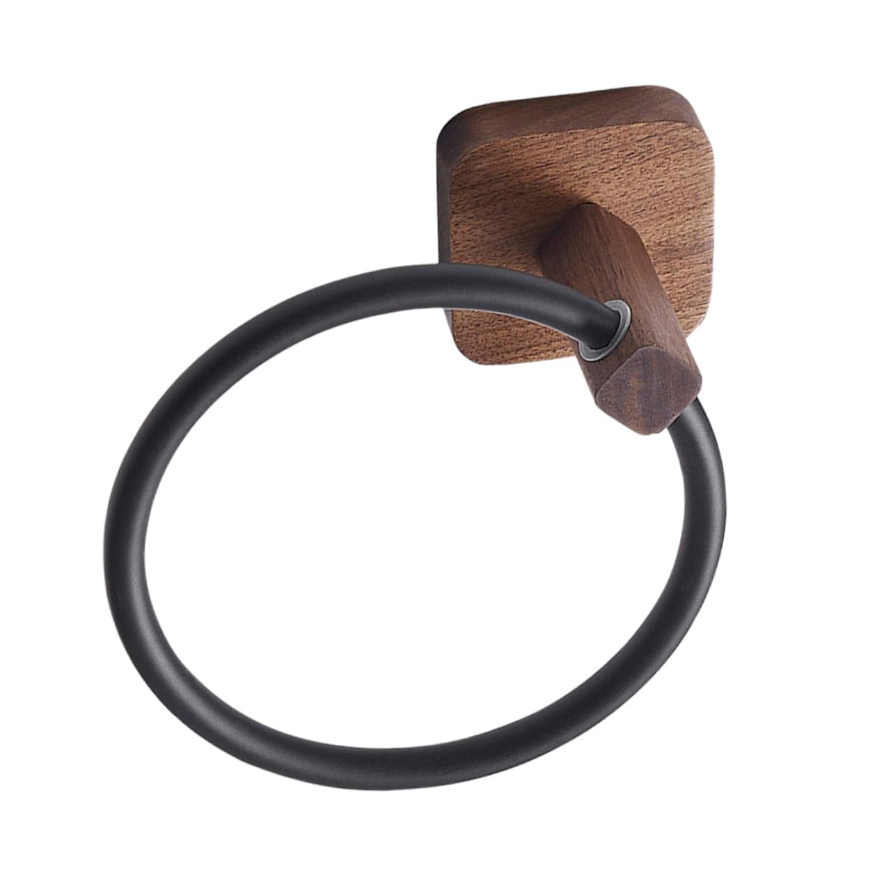 Toallero de pared sin taladro con secado rápido en madera de nogal