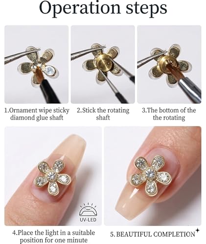 Image of 10 PCS Nail Art Rings, Rotating Nail Art Creation, Craft Hair Clip Assembly, Miniature Model Building, Nail Rings for DIY Projects and Professional Use