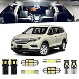 ENDPAGE 15-Pieces Pilot LED Interior Light Kit for Honda Pilot 2016 2017 2018 2019 2020 2021 White 6000K Interior LED Lighting Package + License Plate Lights, Install Tool