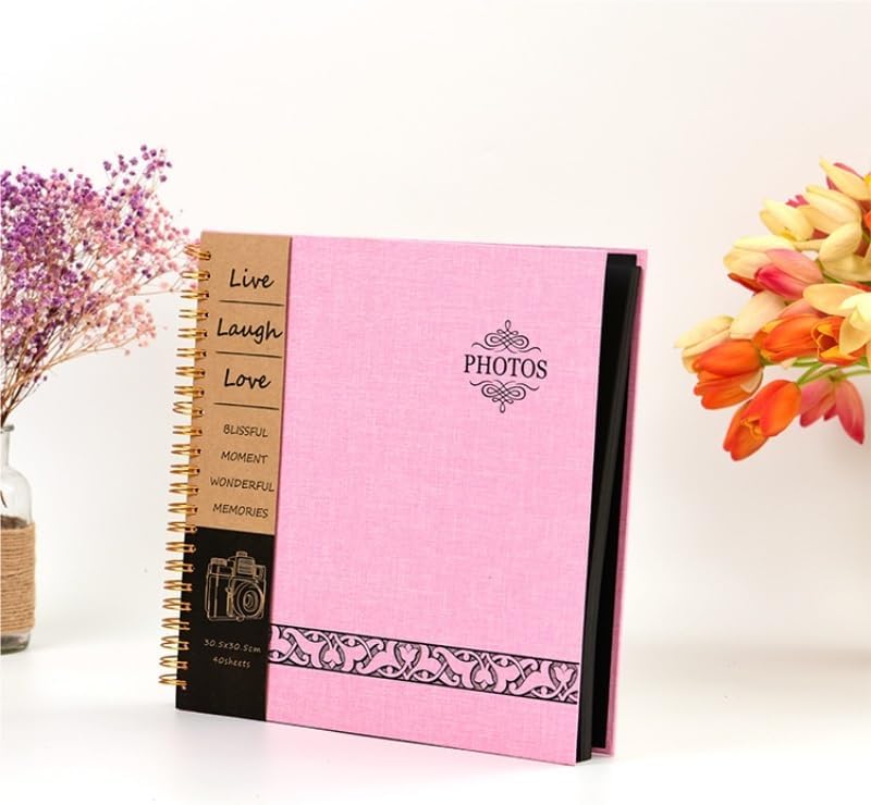 Travel Growth Commemorative Book ﻿ Cloth DIY Album Linen Silk Screen Album Handmade Coil Album Applicable to Photos, Receipts, Star Cards, etc(10in)