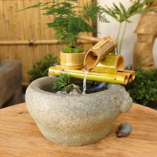 Fontaine d'aménagement paysager bambou kit complet pour espace extérieur