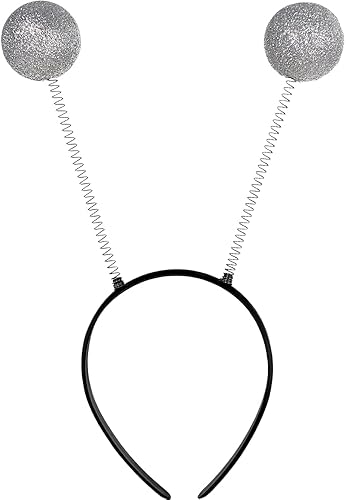 Miniatura 1 de Amscan Accesorio de disfraz de diadema de antenas marcianas, tamaño infantil, color plateado, 1 unidad