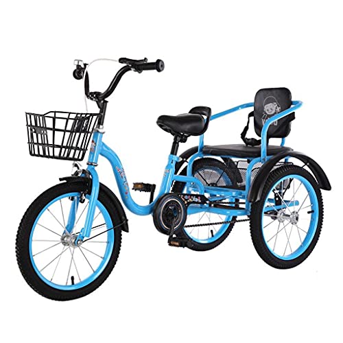 Triciclo Adultos 16 Pulgadas, Bicicleta Tres Ruedas con Cesta la Compra, Bicicleta Triciclo, Asiento con Respaldo Ajustable recreación, Compras, Bicicleta Hombres y Mujeres, Picnic
