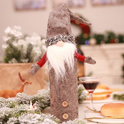 SHENGDAN Christmas Ornaments Santa Claus Snowman Wine Bottle Cover Christmas Gift Bags Hold Xmas Dinner Decor Home Table Party Decoration