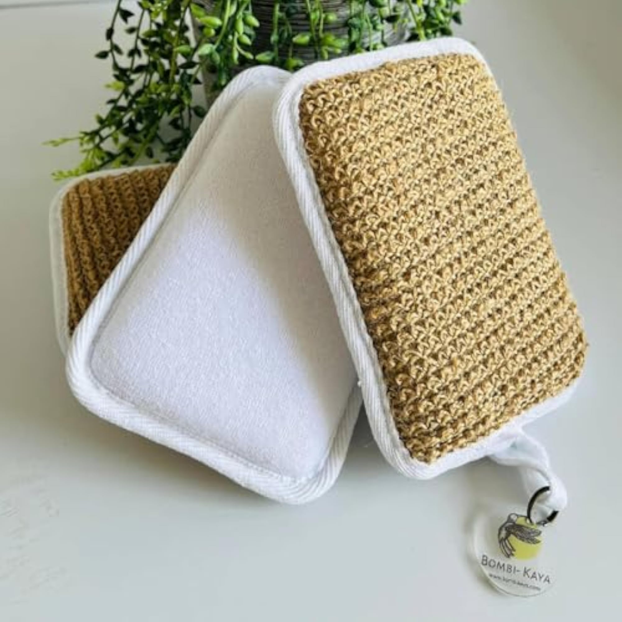 Square Hemp Exfoliating Loofah Sponge for Body Scrubbing