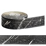 Dryxog Bordüre Selbstklebend, Zierleisten Selbstklebend, Stuckleisten Wand, Tapetenbordüre, 3D Roll Border Trims für Wände Flure Treppen Ecken Linien Decken Dekoration (Schwarz 10M)