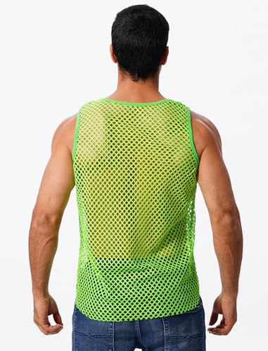 ABAFIP Men's Fishnet Mesh Tank Top Sleeveless Sheer Shirt Gym Workout Fitted Muscle Top Undershirt4