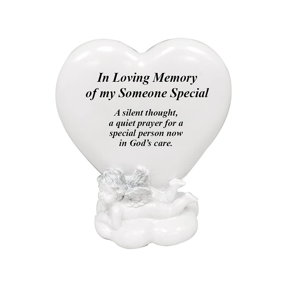 Onlinestreet Someone Special Memorial Heart Plaques Grave Cherub Ornaments - Personalised Grave Decoration Plaques, Cherub, Engraved With Remembrance Quotes In Loving Memory Of Your Special Ones (Someone Special)