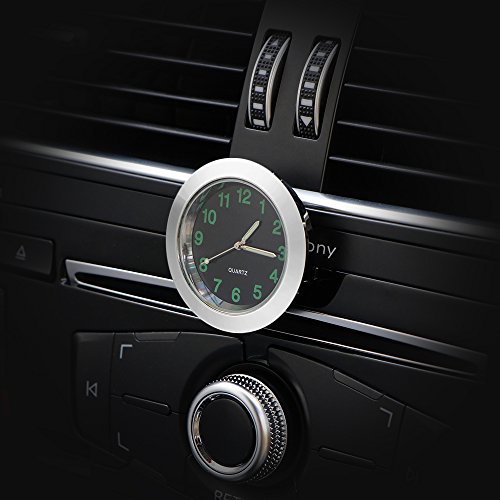 Car Dashboard Clock, ONEVER Small Round Analog Quartz Clock Charming