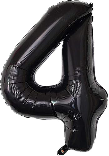 Miniatura 6 de Globo de aluminio grande de 40 pulgadas con número de helio, cumpleaños, boda, fiesta, 0-9 (negro, 0-9)