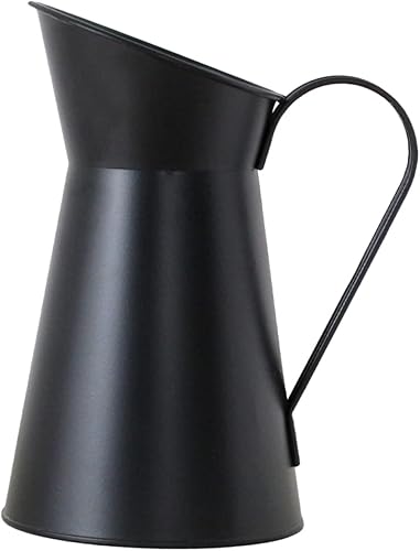 Jarrón vintage para decoración de boda, florero de hierro, jarrón retro para el hogar, florero de flores negras, hoja de hierro, cubo de flores de