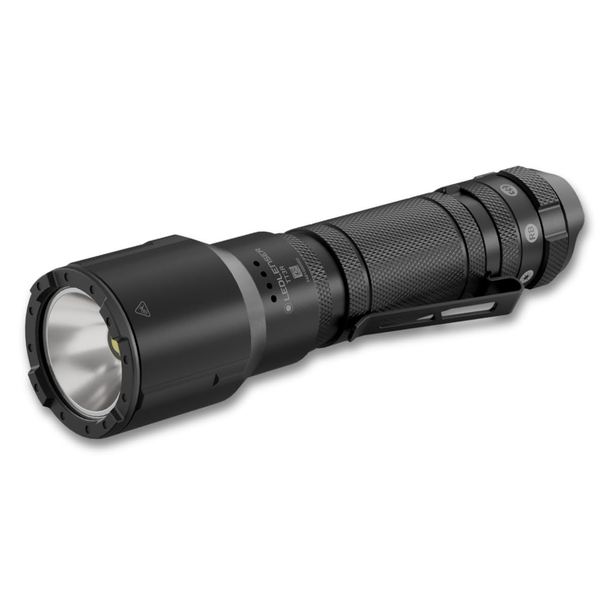 Ledlenser TT3R Lampe tactique rechargeable, 1900lm, Lumière Rouge, Bleue | Portée réglable 300 m, jusqu'à 50 h d'autonomie, mode Strobe, USB-C, IP68, pochette incluse, idéale pour la sécurité