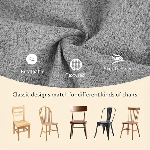 Image of PrettyKrafts Soft Cotton Chair Cushion Pad 40x40x4 cm (Grey) | Comfortable Washable Seat Pad for Dining, Office & Study Chairs | Thick, Durable Sitting Cushion