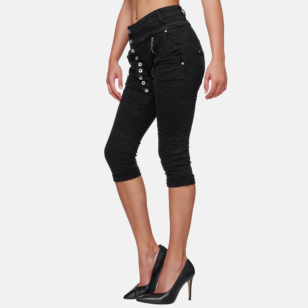 Elara 3/4 Jeans Donna Stretti Vita Alta Capri Chunkyrayan