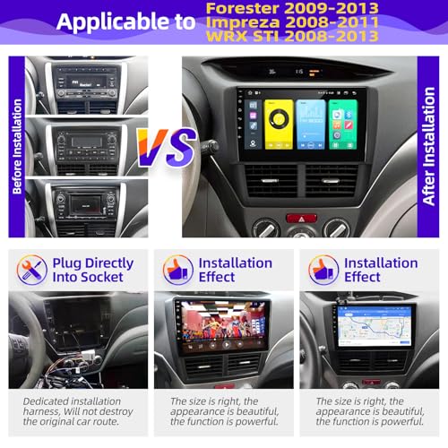CGOGC Android Car Radio Compatible with Android Auto Wireless Carplay for Subaru Forester Impreza WRX 2008 2009 2010 2011 2012 1280X720 IPS Touchscreen Stereo Bluetooth GPS Navigation 8core HeadUnit by CGOGC - Image 6