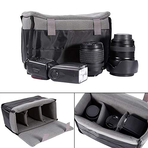 Bolsa portátil para lentes de cámara con divisoria protectora acolchada e inserción interna 6
