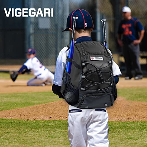 Vigegari Baseball Bag,Softball Bag, Baseball Bag Youth, T-Ball & Baseball Bat Backpack|Holds Bat,Helmet,Glove,Teeball Gear| With Fence Hook, Baseball Gifts #TOP5