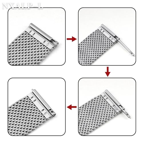 Correa de reloj de acero inoxidable milanesa transpirable para evitar sudor 6