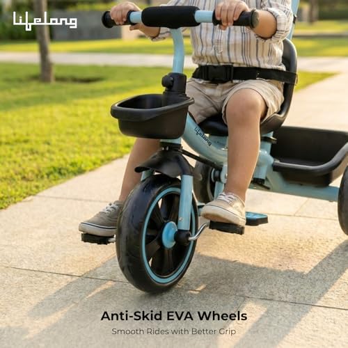 Image of Lifelong Trike Cycle for Kids 2-5 Years - Tricycles for Boy & Girl - Baby - Bicycle for Kids - 3 EVA Wheels, & Basket for Toys -Durable Tricycle 30 kg Capacity(Blue /Black)
