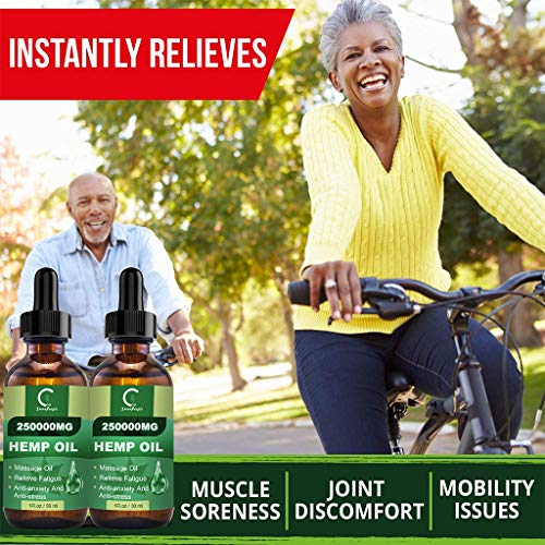(2 Pack) GPGP GreenPeople Cbdmd Natural Hemp Extract Oil - 250,000MG - Pure Organic Oil Suitable for Anti-Anxiety, Anti-Stress, Sleep and Mood Support
