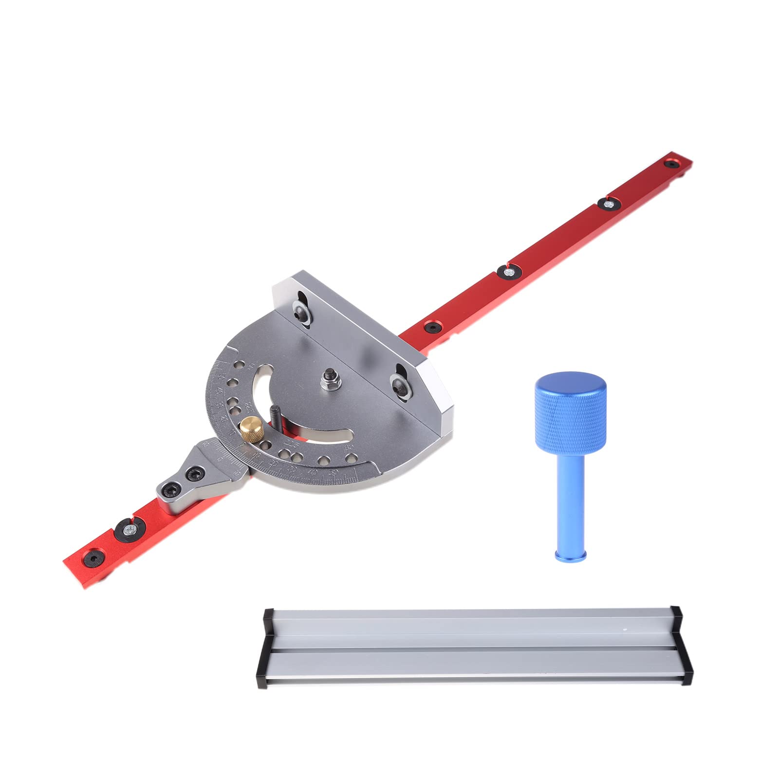 Regla de mesa de carpintero con valla de 400 mm y tope ajustable adecuado para banda de mesa de acero