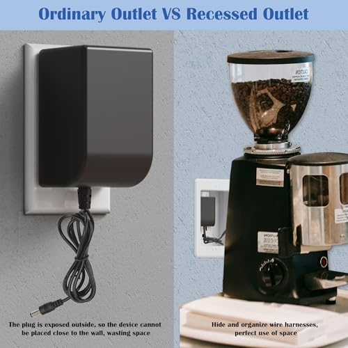 Image of Recessed Outlet /Electrical Box Single Gang, Recessed Outlet Box for Wall Mount TV, Antenna, Phone and Cable TV, Suitable for GFCI & Standard, for Old or New Construction(2 Pack)