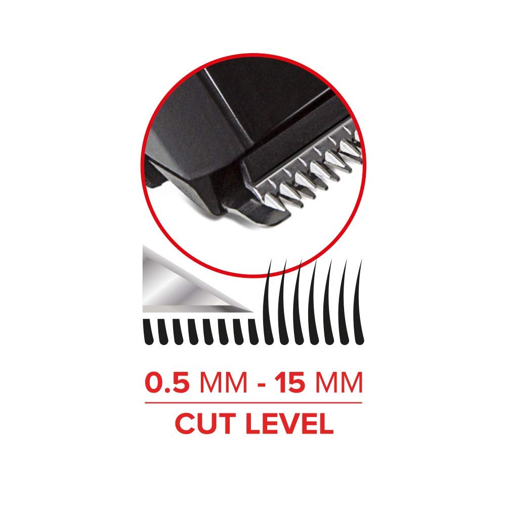 Valera, X-Cut 642.02, Máquina de Afeitar Hombre, con Cuchillas 32 mm en Acero Inoxidable, 30 Longitudes de Corte de 0.5 a 15 mm, Funcionamiento Con o Sin Cable, Cable USB Incluido, 100-240 V, Negra