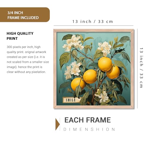 Image of kotart Nature beauty wall art for wall hanging, Wall poster with glass frame for home decor /wall decor, living room, bad room, office - Set of 2 Multicolor paintings (13x13 inch, C)
