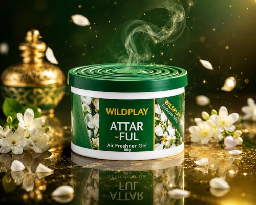 Image of Wildplay Attarful Car Gel Freshener 80g - Long Lasting Attarful Fragrance, Spill Proof Gel Air Freshener, Odor Eliminator, Dashboard Perfume for Fresh and Pleasant Car Interior
