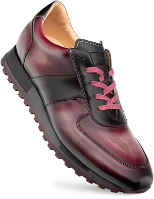 Mezlan Latini Multi-Tone Sneaker Mens Patina Calfskin Tri-Color Luxury Sneaker with Rubber Sport Sole Handmade in Spain