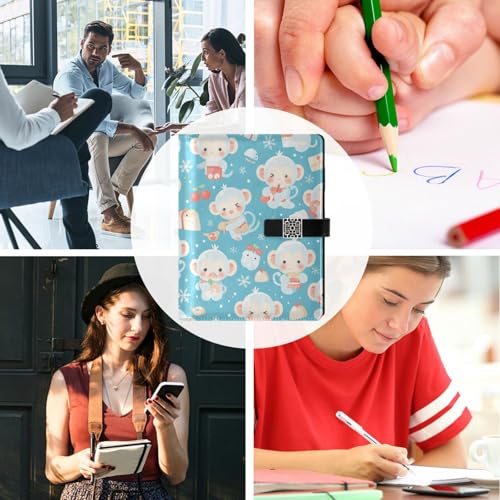 Carnet de notes singe voyage pour ne plus perdre vos idées en cuir blanc - 5