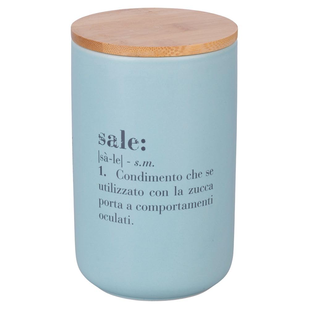 Villa d'Este Home Tivoli 1996 Victionary Ceramic Salt Jar 1000ml Bamboo Lid