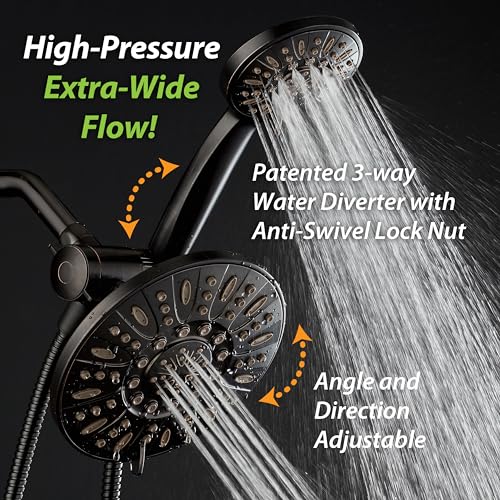 AquaDance 7 inch Premium High Pressure 3-Way Rainfall Combo with ...