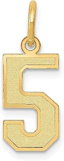 Colar com pingente de ouro amarelo 14 k pequeno número 5 berloques gravados a laser joias finas para mulheres presentes para ela