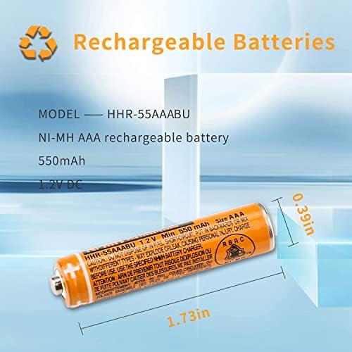 Batterie Ricaricabili Panasonic HHR-55AAABU - 4x AAA 550mAh NI-MH Per Telefoni Cordless - Foto 6