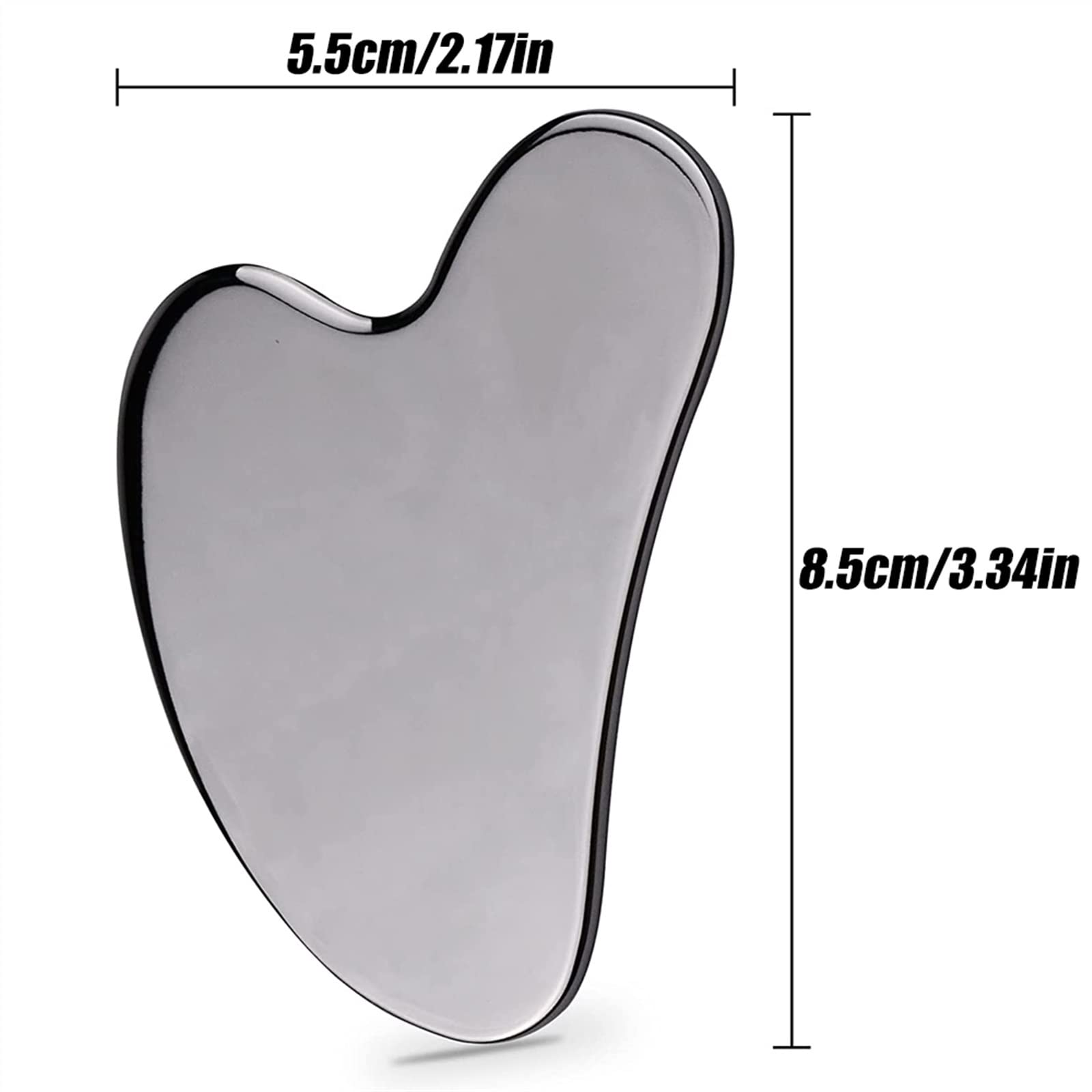 MOBYAT Herramientas de masajeador Facial Gua Sha de Acero Inoxidable for el Cuello de la Cara, Herramienta de raspador de Cara de Metal Gua Sha, Estiramiento Facial raspado de Cara en V 1 Uds