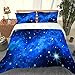PYCXYI Bettwäsche 155X220Cm Landschaft des Blauen Planeten Bettbezug Set 3 Teilig Für Kinder Weiche Flauschige Microfaser Bettwäsche Bettdeckenbezug Mit Reißverschluss Und 2 Kissenbezüge 80X80Cm