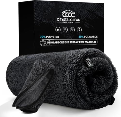Crystal Clean 1300GSM Car Drying Towel XL (24x36) Microfiber